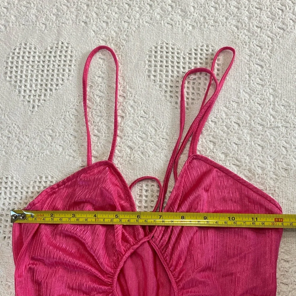 Made in USA Vintage Hot Pink Slip Dress (SEE MEASUREMENTS) - Picture 6 of 6
